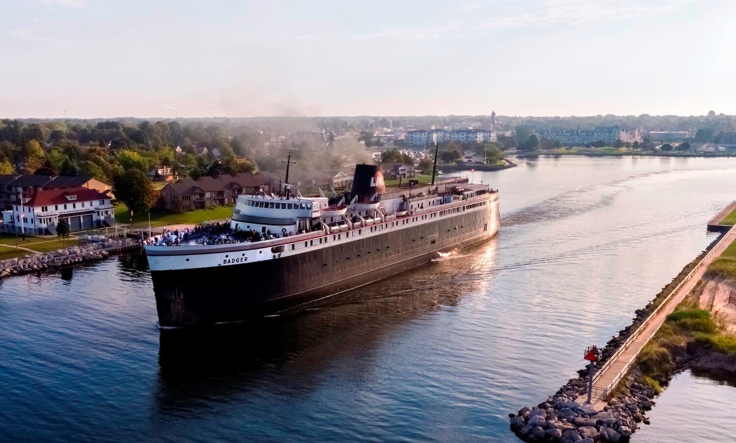 SS Badger car ferry on Lake Michigan
